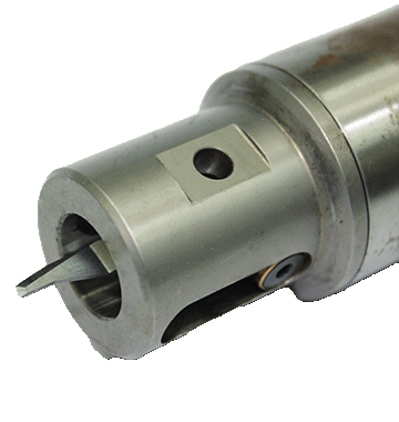 close-up of water jet cutting tip