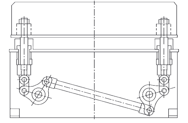 cad of full beam press linkage mechanism